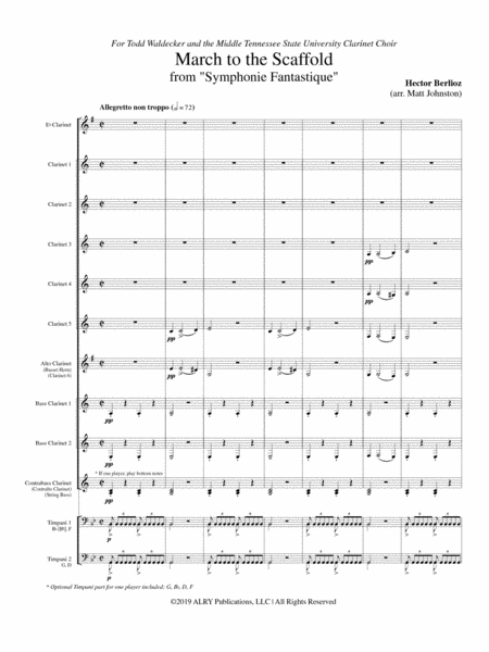 March to the Scaffold from "Symphonie Fantastique" for Clarinet Choir