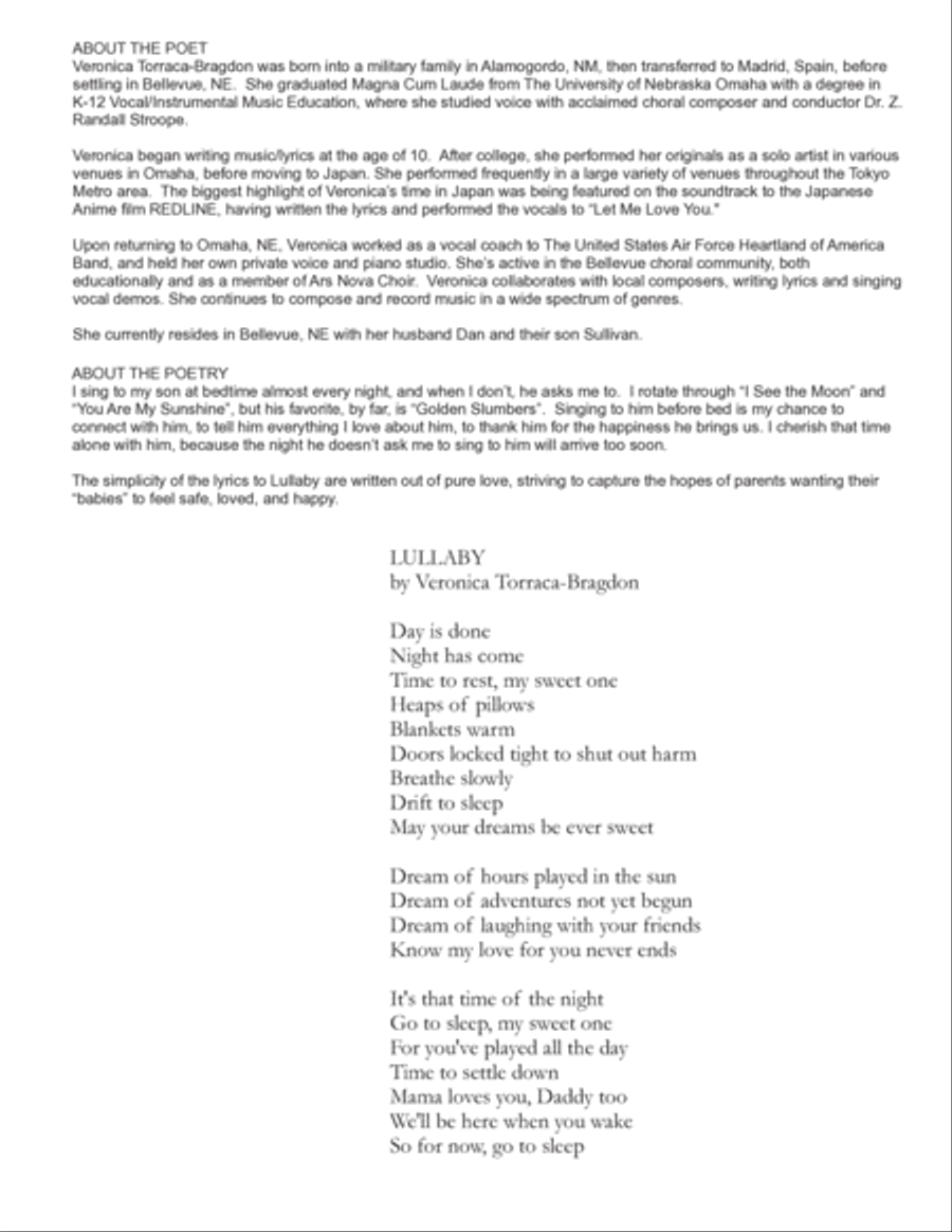 Lullaby (SATB, Piano, Violin and Cello) 4-Part scores gallery preview page 2