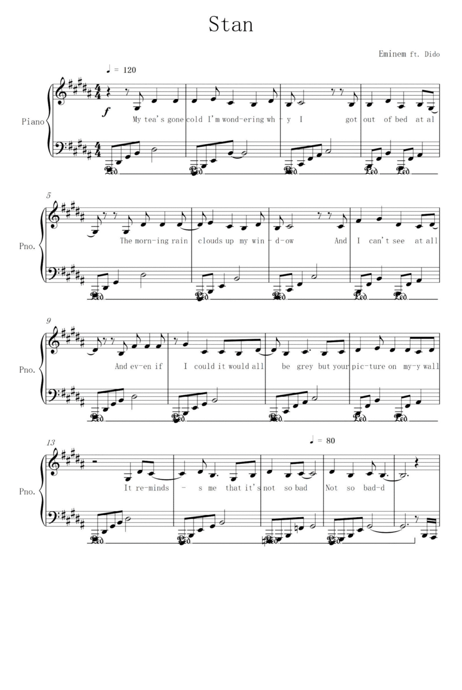 Stan Piano Solo scores gallery preview page 1
