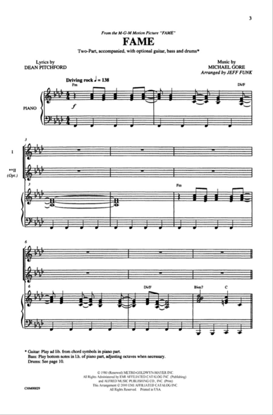 Fame 2-Part scores gallery preview page 12