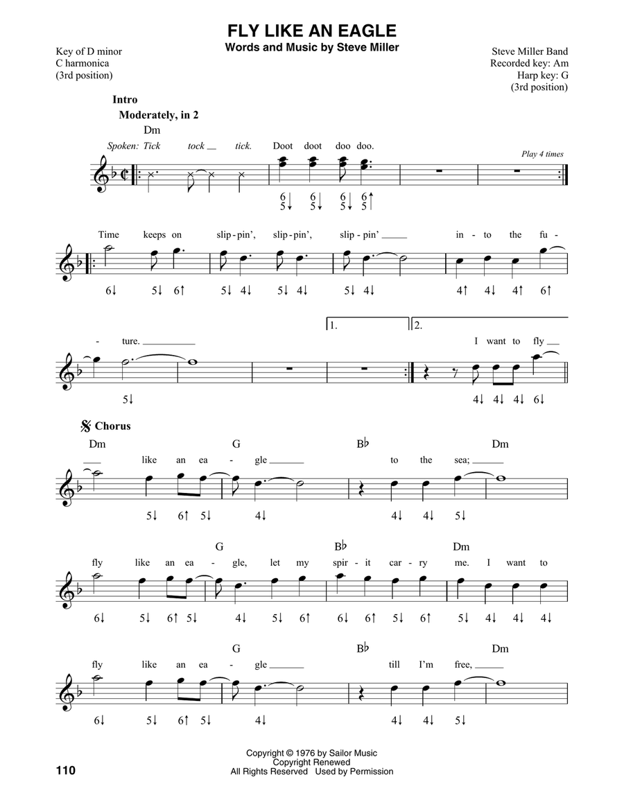 Fly Like An Eagle Fly Like An Eagle Harmonica scores gallery preview page 1