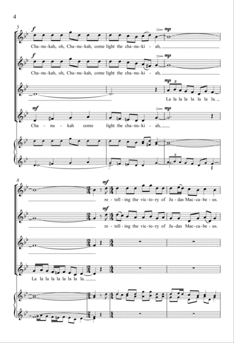 Oh, Chanukah/Y'mei hachanukah SSAA scores gallery preview page 4