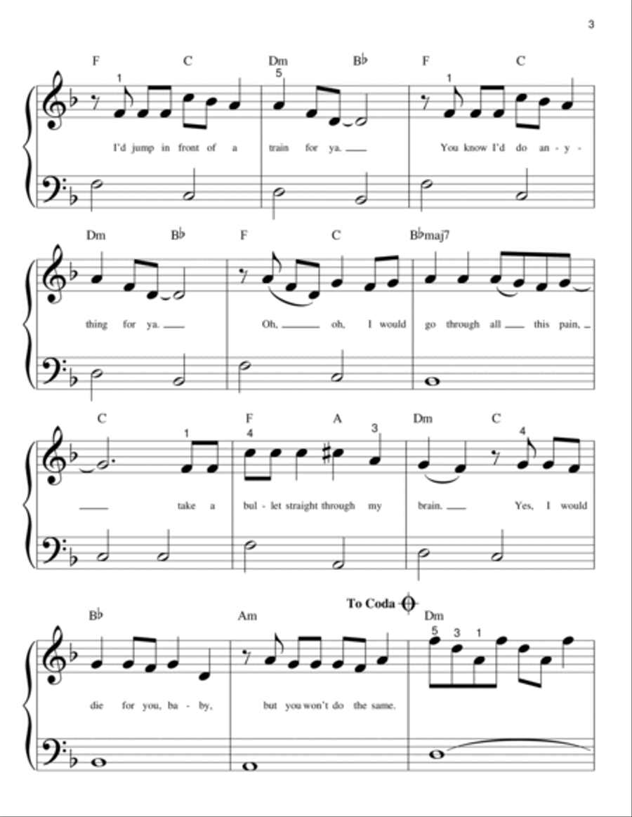 Grenade Easy Piano scores gallery preview page 3