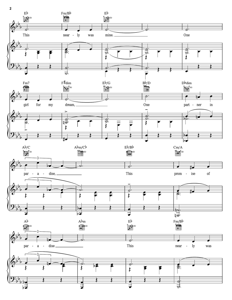 This Nearly Was Mine This Nearly Was Mine Piano, Vocal, Guitar scores gallery preview page 2