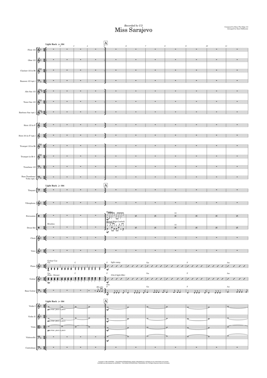 Miss Sarajevo Full Orchestra scores gallery preview page 1