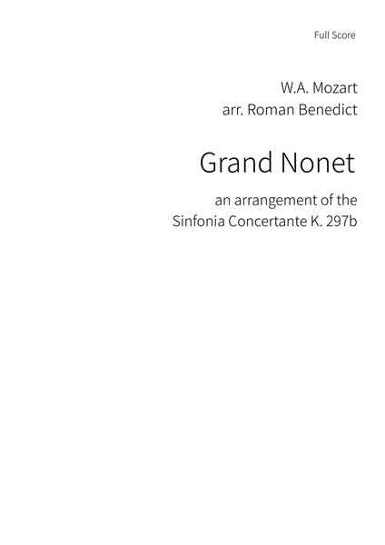 Mozart: Sinfonia Concertante (arr. nonet) image number null