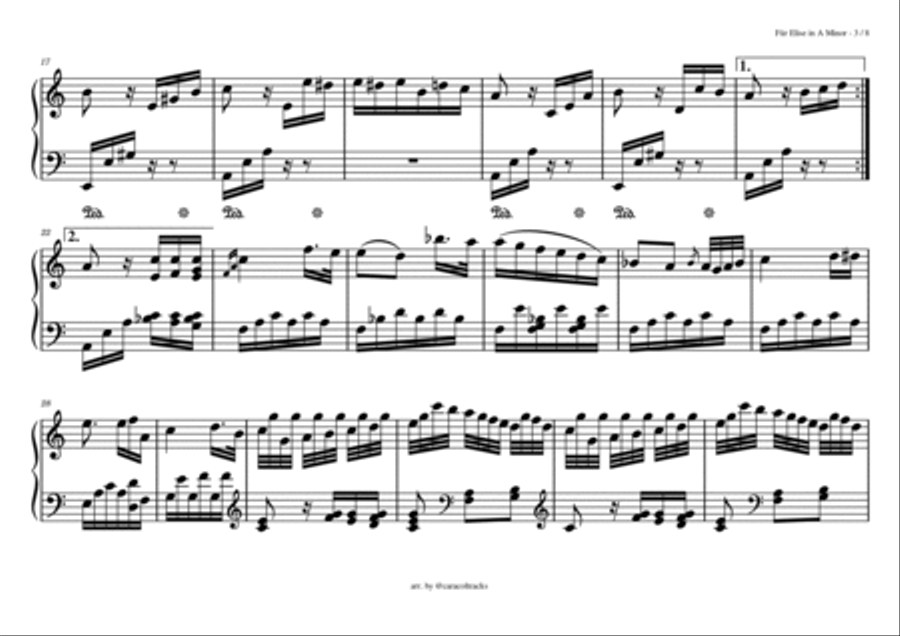 Timeless Elegance: Für Elise Easy Piano Sheet Music PDF Easy Piano scores gallery preview page 3