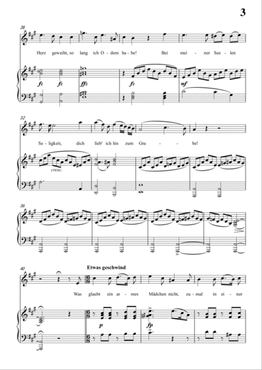 Schubert-Die Nonne in A D.208,for Vocal and Piano Voice scores gallery preview page 4