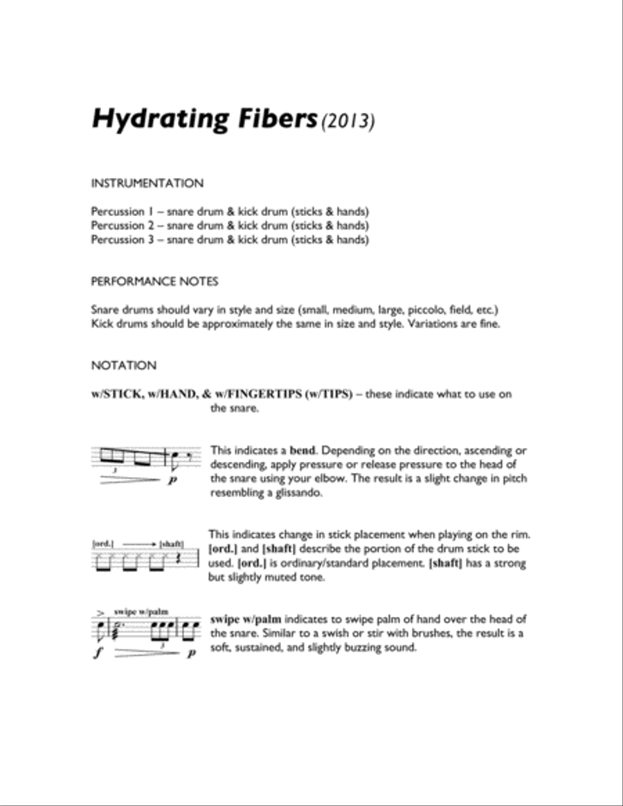 Hydrating Fibers (score & parts) Percussion Ensemble scores gallery preview page 2