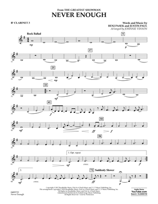 Never Enough (from The Greatest Showman) (arr. Johnnie Vinson) - Bb Clarinet 3