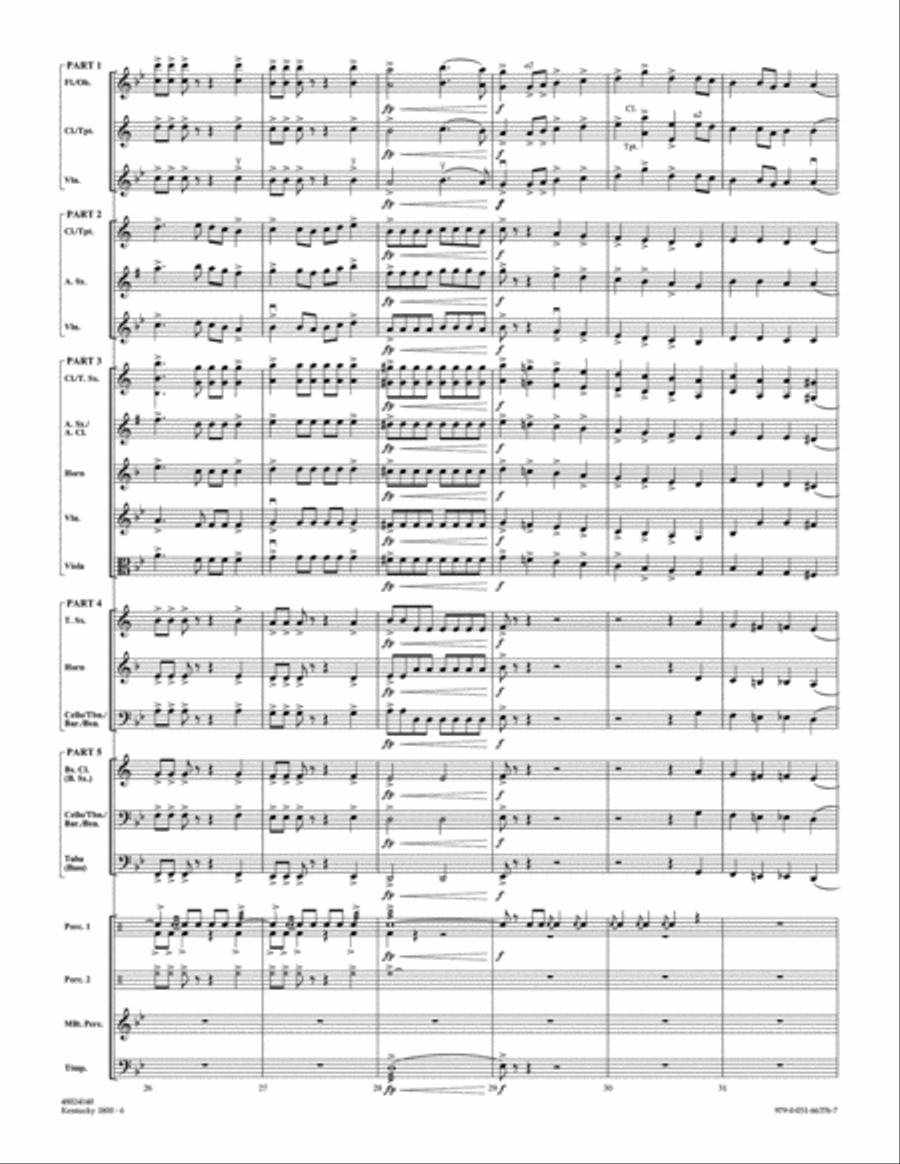 Kentucky 1800 - Conductor Score (Full Score) Concert Band scores gallery preview page 6