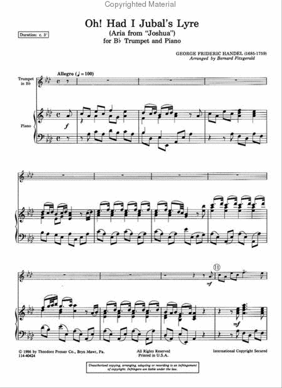 Oh! Had I Jubal's Lyre Oh! Had I Jubal's Lyre Chamber Music scores gallery preview page 2
