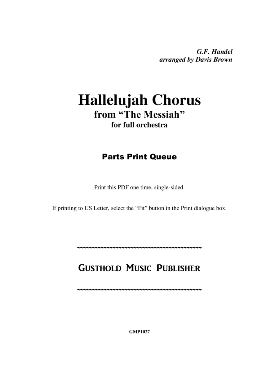 Hallelujah Chorus for full orchestra (parts)