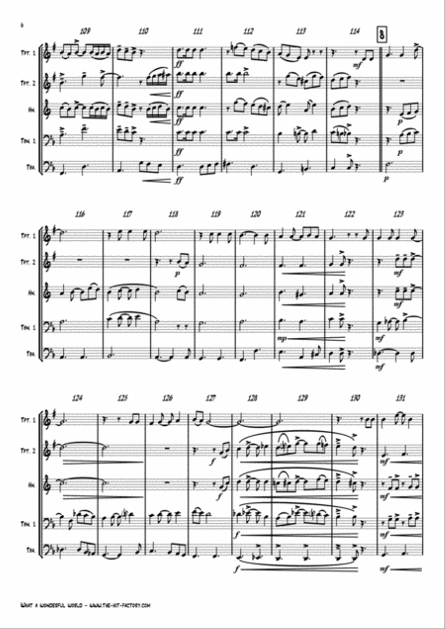 What A Wonderful World Euphonium scores gallery preview page 6