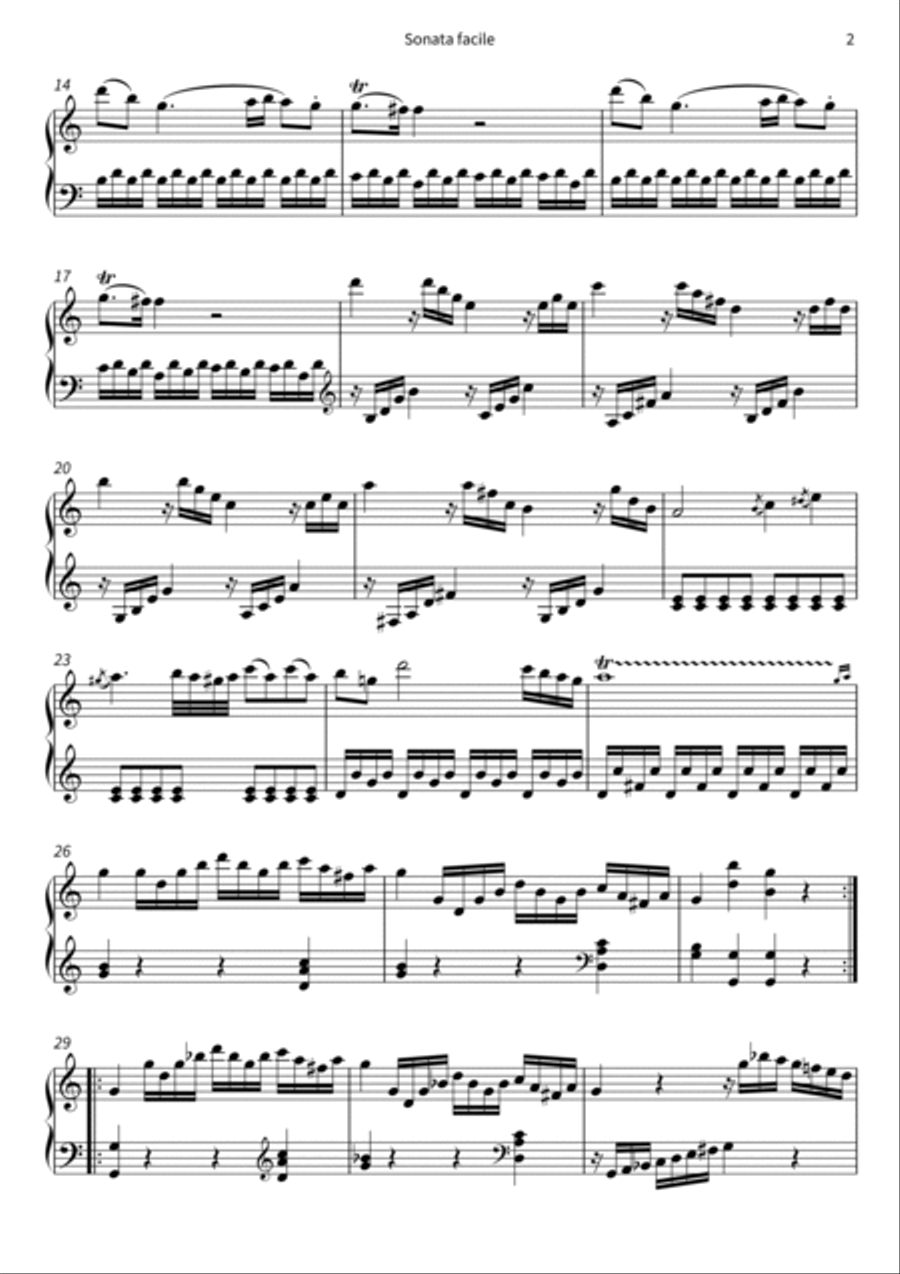 Sonata facile Piano scores gallery preview page 4