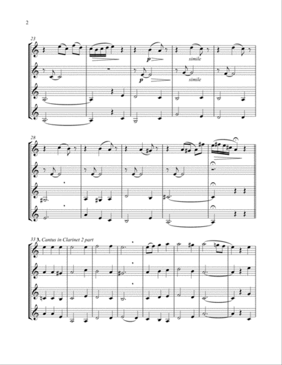 Coventry Carol Woodwind Quartet scores gallery preview page 5
