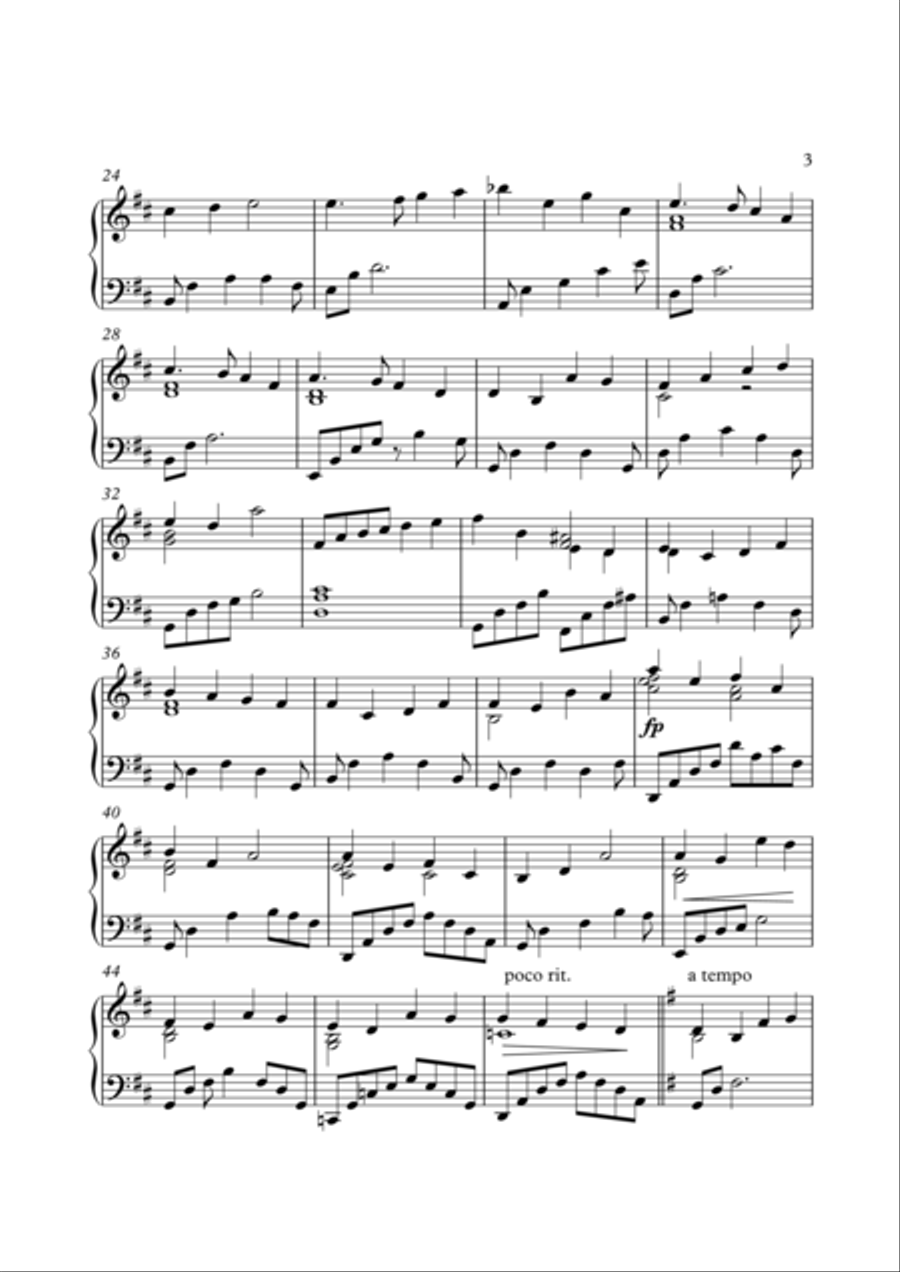 Dejlig er den himmel blå (Fantasy) Piano Solo scores gallery preview page 3