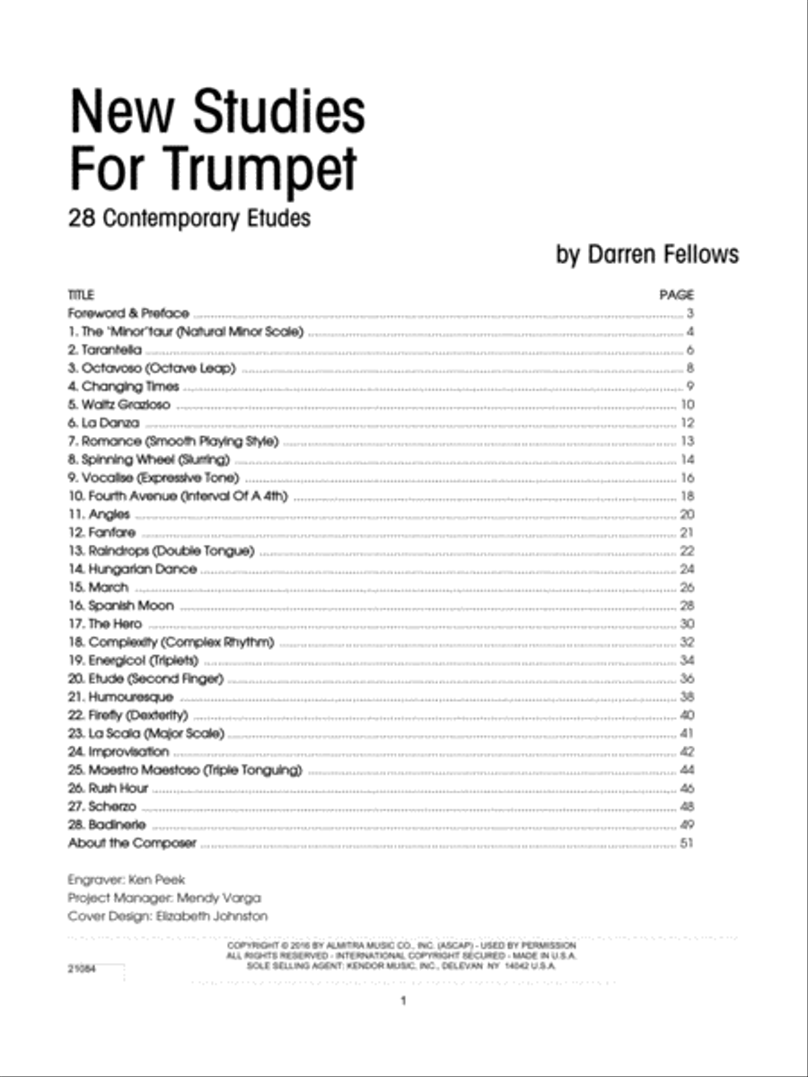 New Studies For Trumpet, 28 Contemporary Etudes