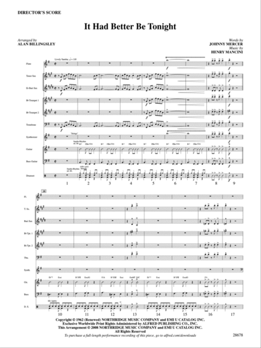 It Had Better Be Tonight Choir scores gallery preview page 2