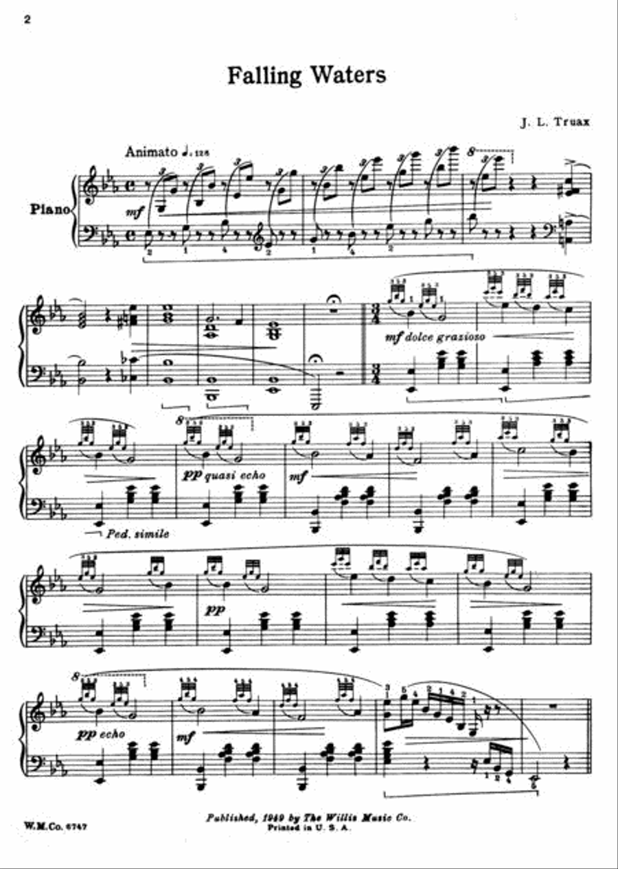 Falling Waters Piano scores gallery preview page 2