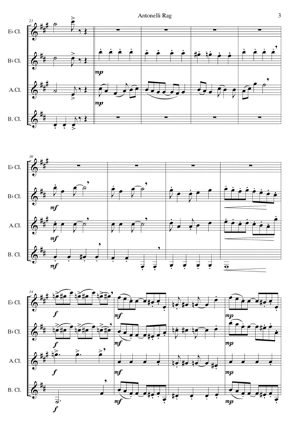 Antonelli Rag for clarinet quartet (with E flats) image number null