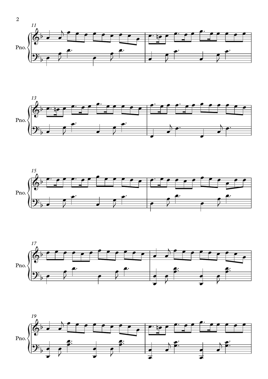 Last Of The Mohicans (main Theme) Piano Solo scores gallery preview page 2