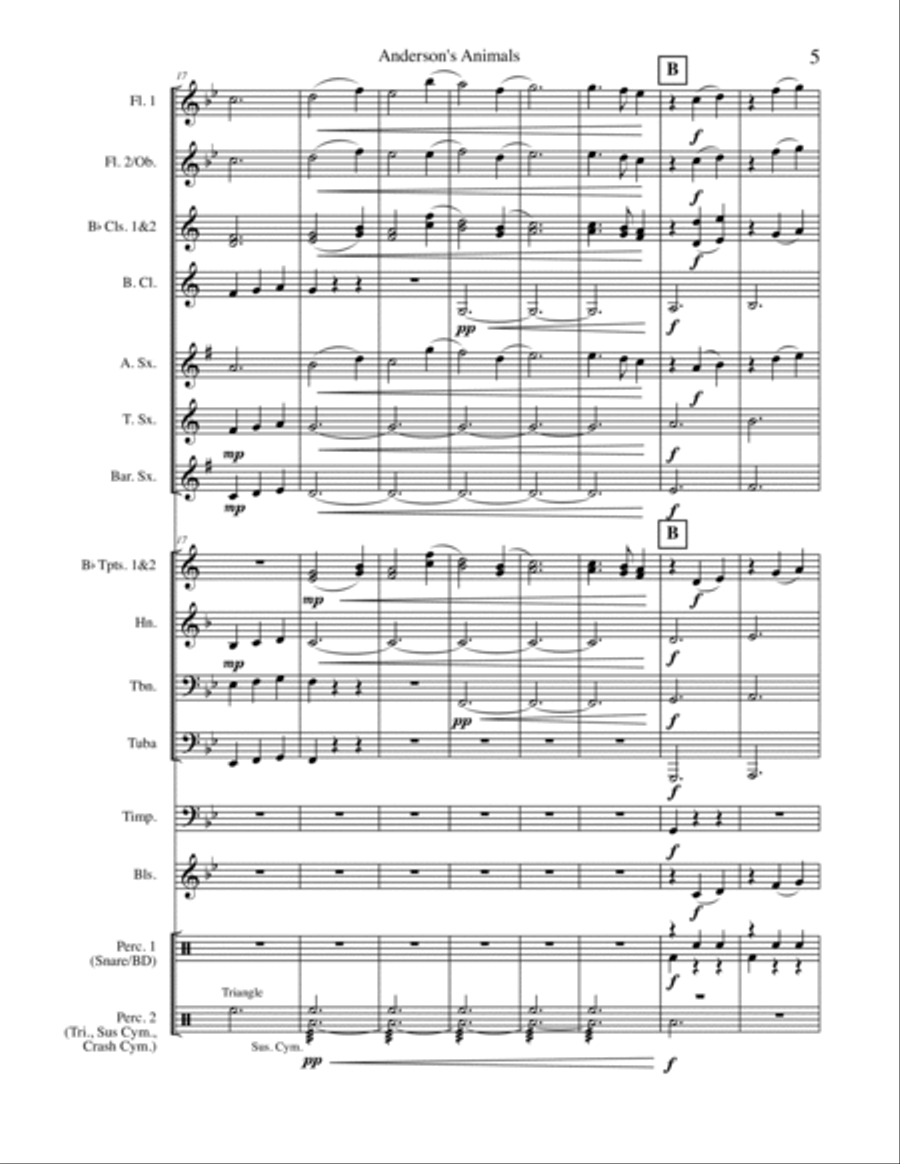 Anderson's Animals Concert Band scores gallery preview page 5