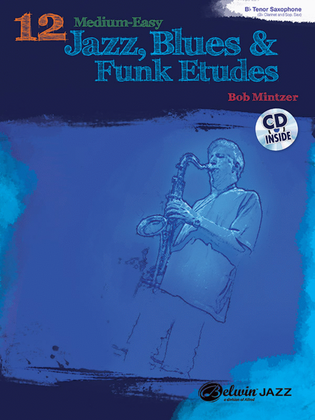 Book cover for 12 Medium-Easy Jazz, Blues & Funk Etudes