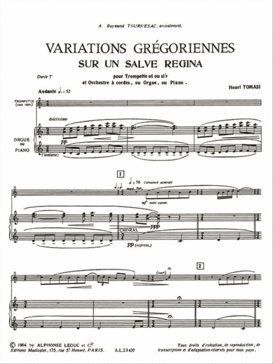 Variations Gregoriennes Sur Un Salve Regina (trumpet & Piano Or Organ) Trumpet Solo scores gallery preview page 2