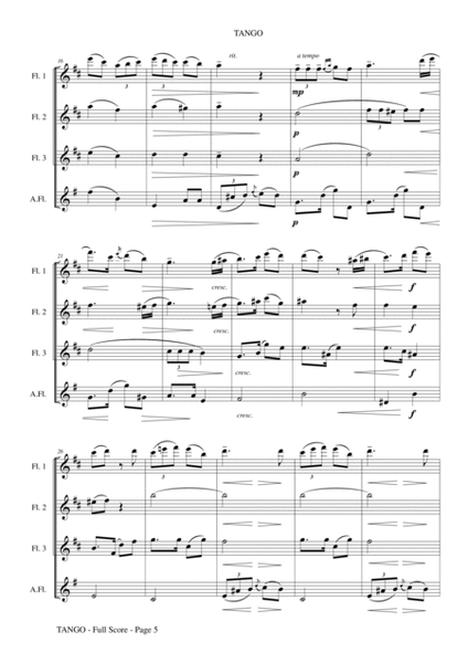 Tango by Albeniz - Arranged for Flute Quartet or Ensemble image number null