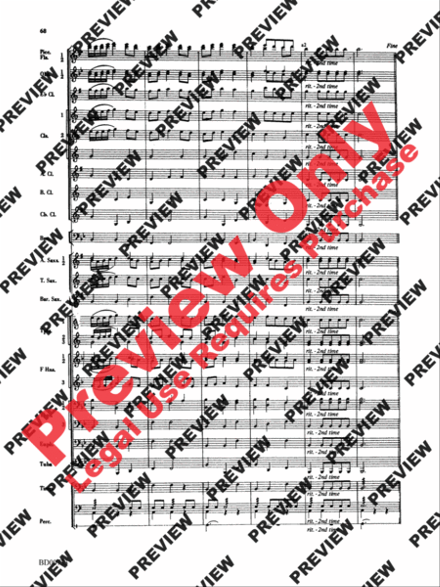Water Music Suite Concert Band scores gallery preview page 68