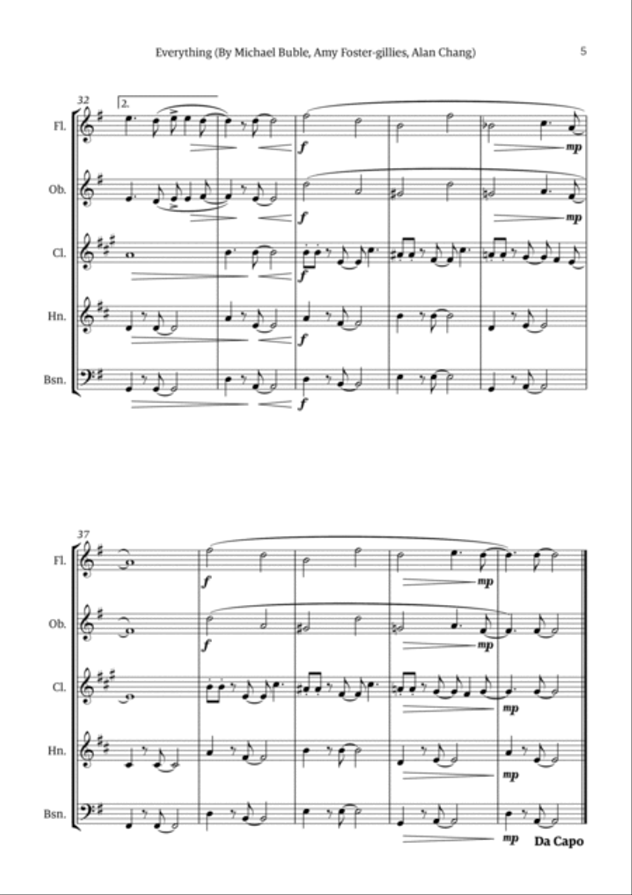 Everything Woodwind Quintet scores gallery preview page 5