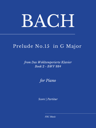 Book cover for Bach: Prelude No. 15 BWV 884 in G Major - Book 2