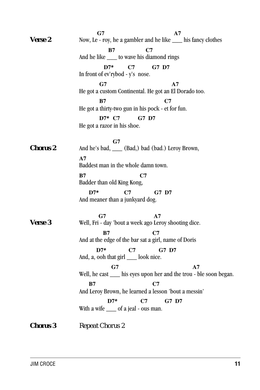 Bad, Bad Leroy Brown Bad, Bad Leroy Brown Acoustic Guitar scores gallery preview page 2