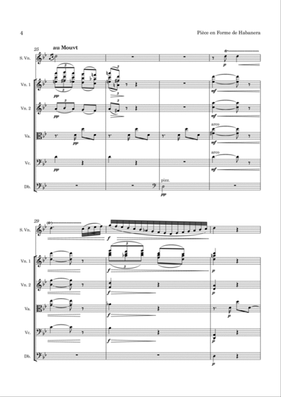 Ravel Pièce en Forme de Habanera String Orchestra scores gallery preview page 5