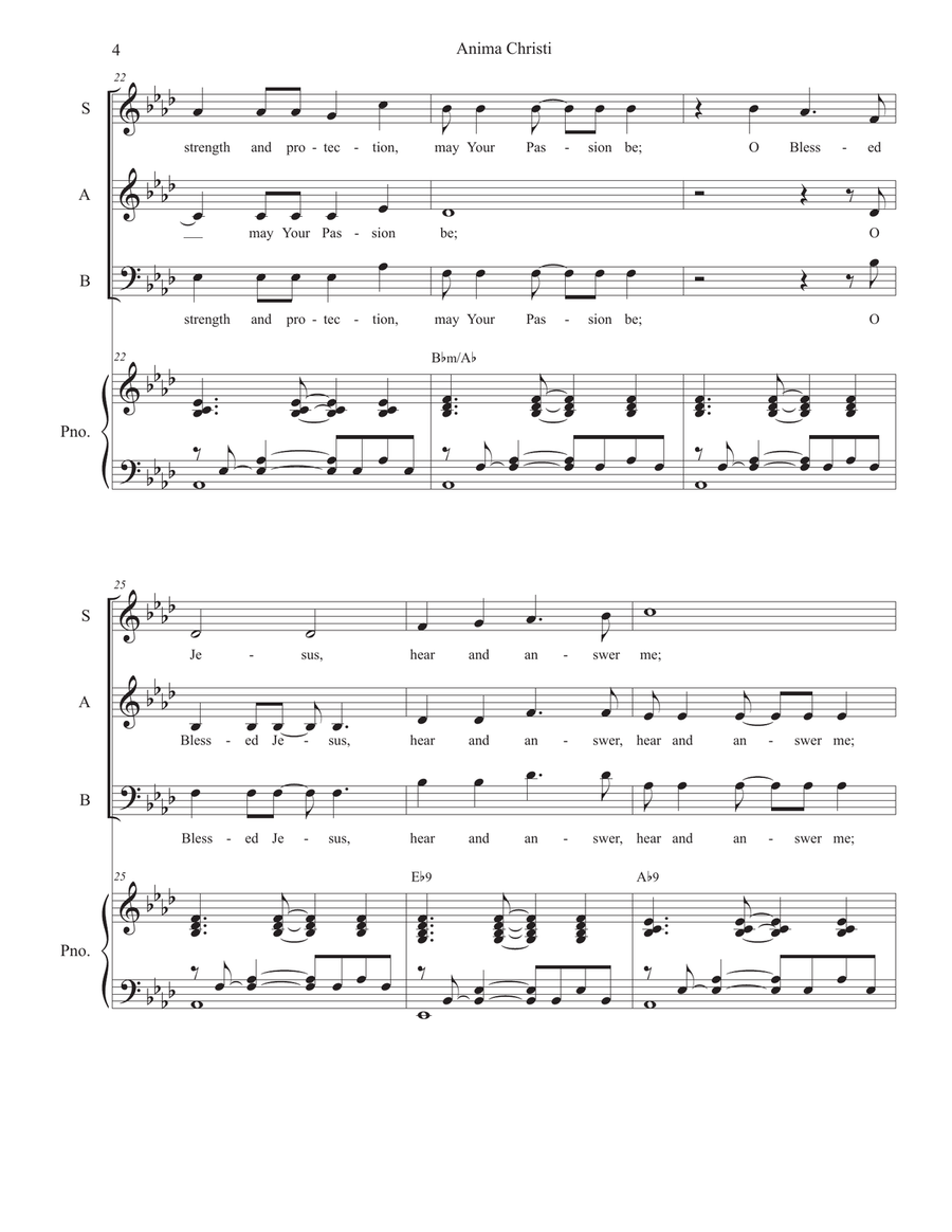 Anima Christi (Vocal Trio - (SAB) 3-Part scores gallery preview page 4