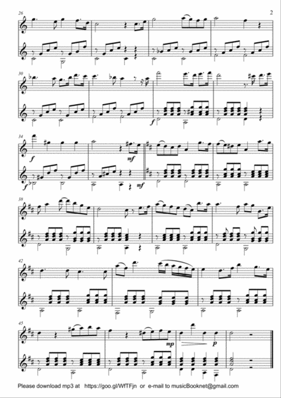 Easy Violin Guitar duets by Giuliani 74-5 String Duet scores gallery preview page 2