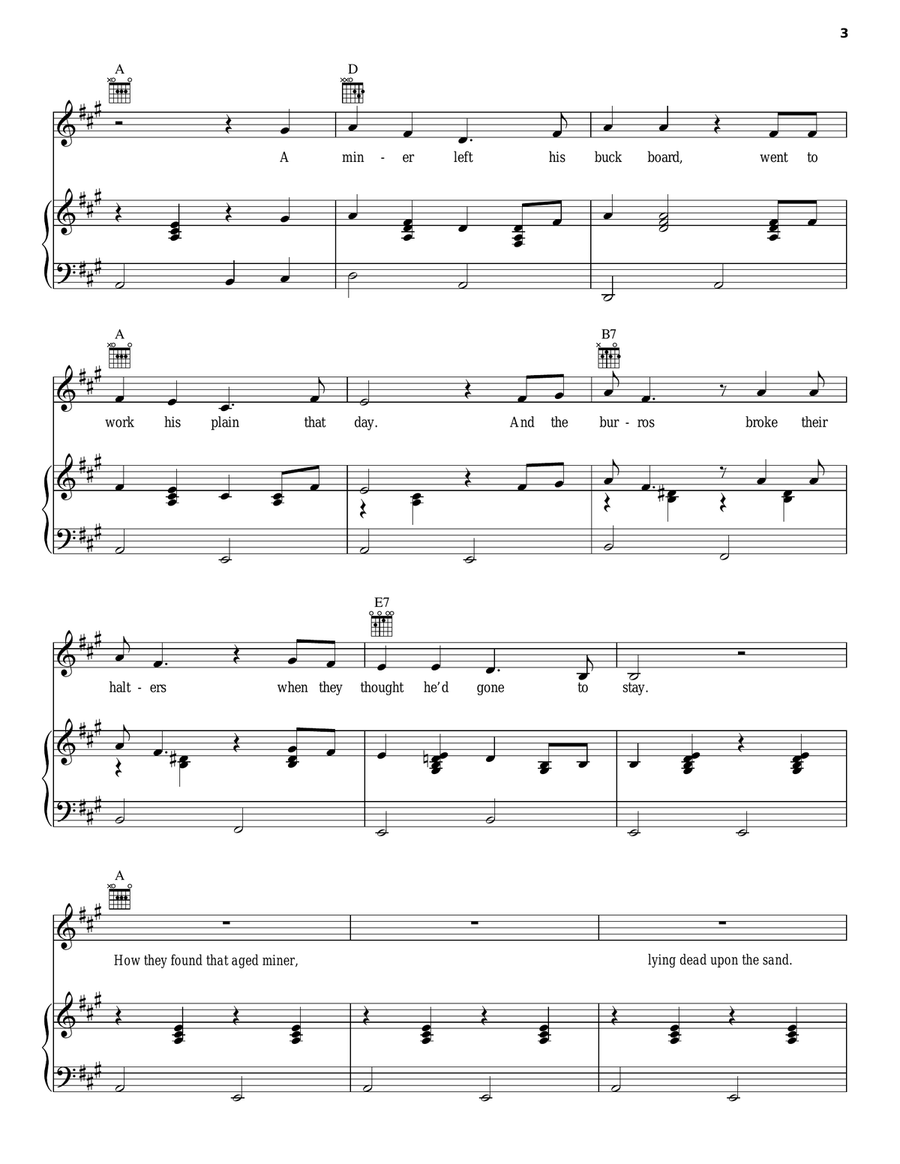 The Shifting Whispering Sands Piano, Vocal, Guitar scores gallery preview page 3