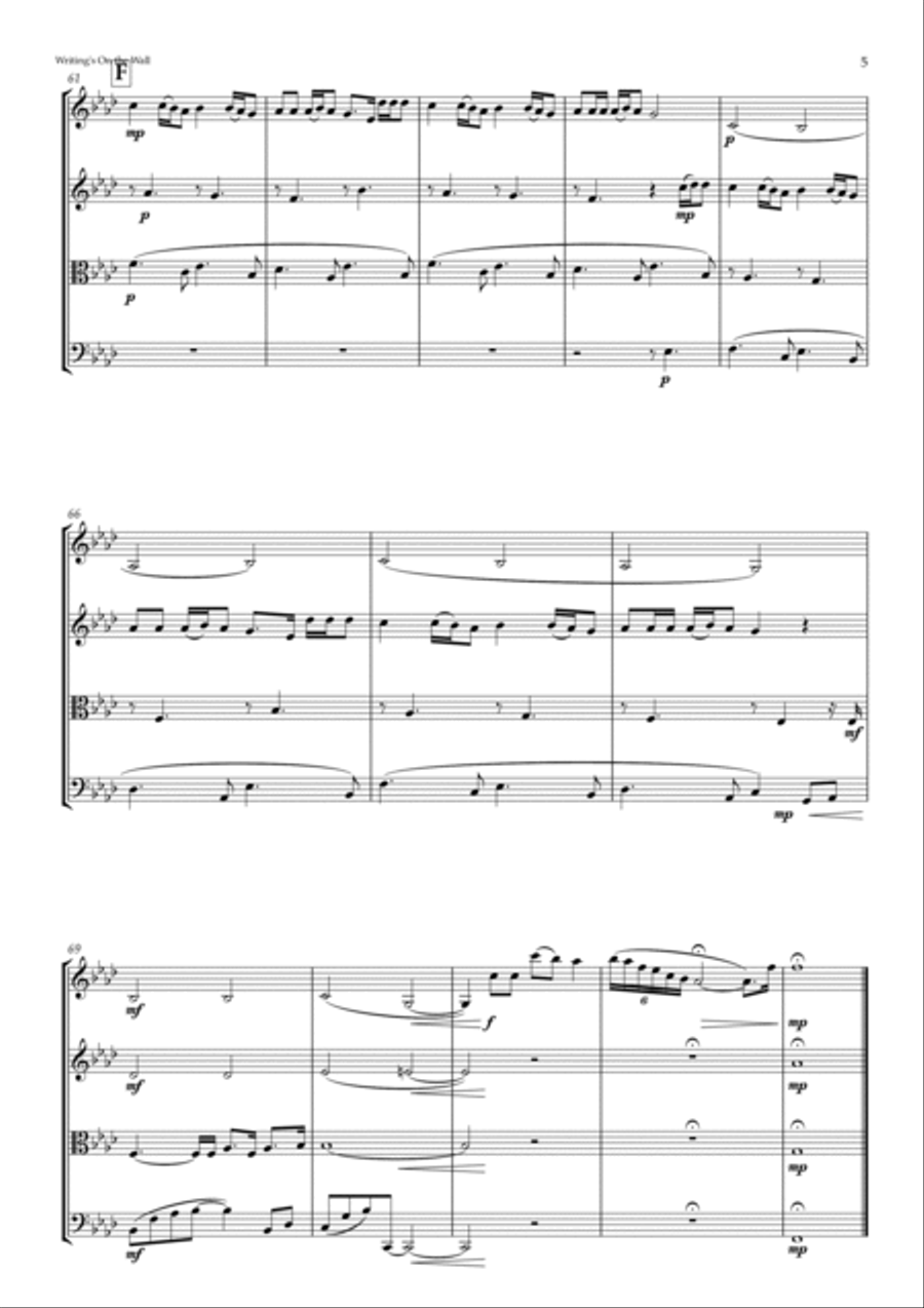 Writing's On The Wall from the film SPECTRE String Quartet scores gallery preview page 5