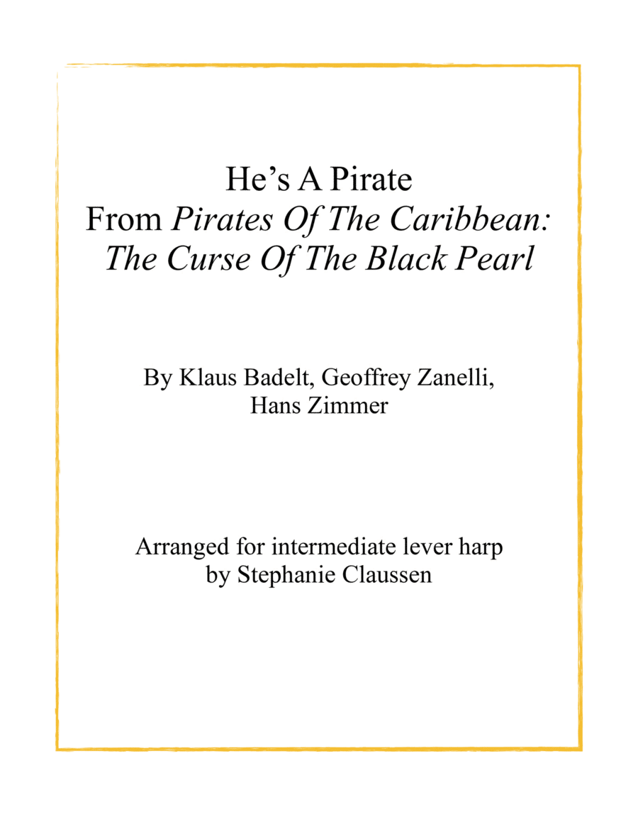 He's A Pirate Celtic Harp scores gallery preview page 1