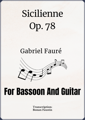 Book cover for SICILIENNE Op.78 FOR BASSOON AND GUITAR