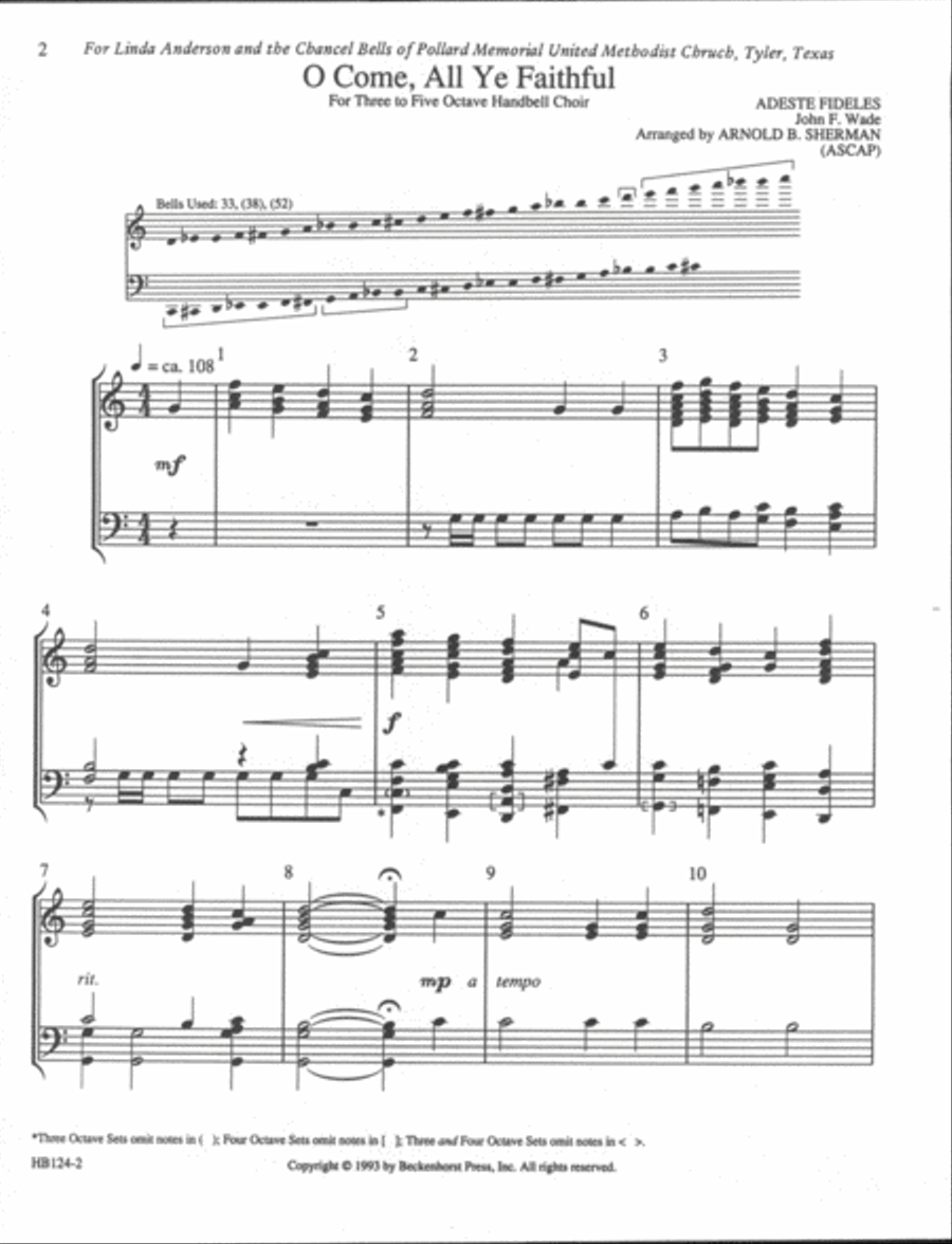 O Come, All Ye Faithful - Sherman 5-Octaves scores gallery preview page 2