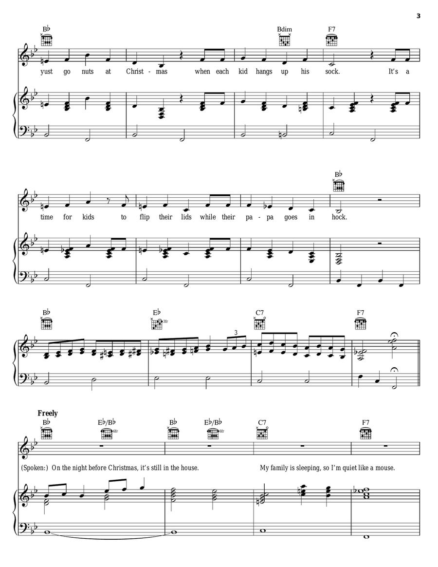 I Yust Go Nuts At Christmas Piano, Vocal, Guitar scores gallery preview page 3