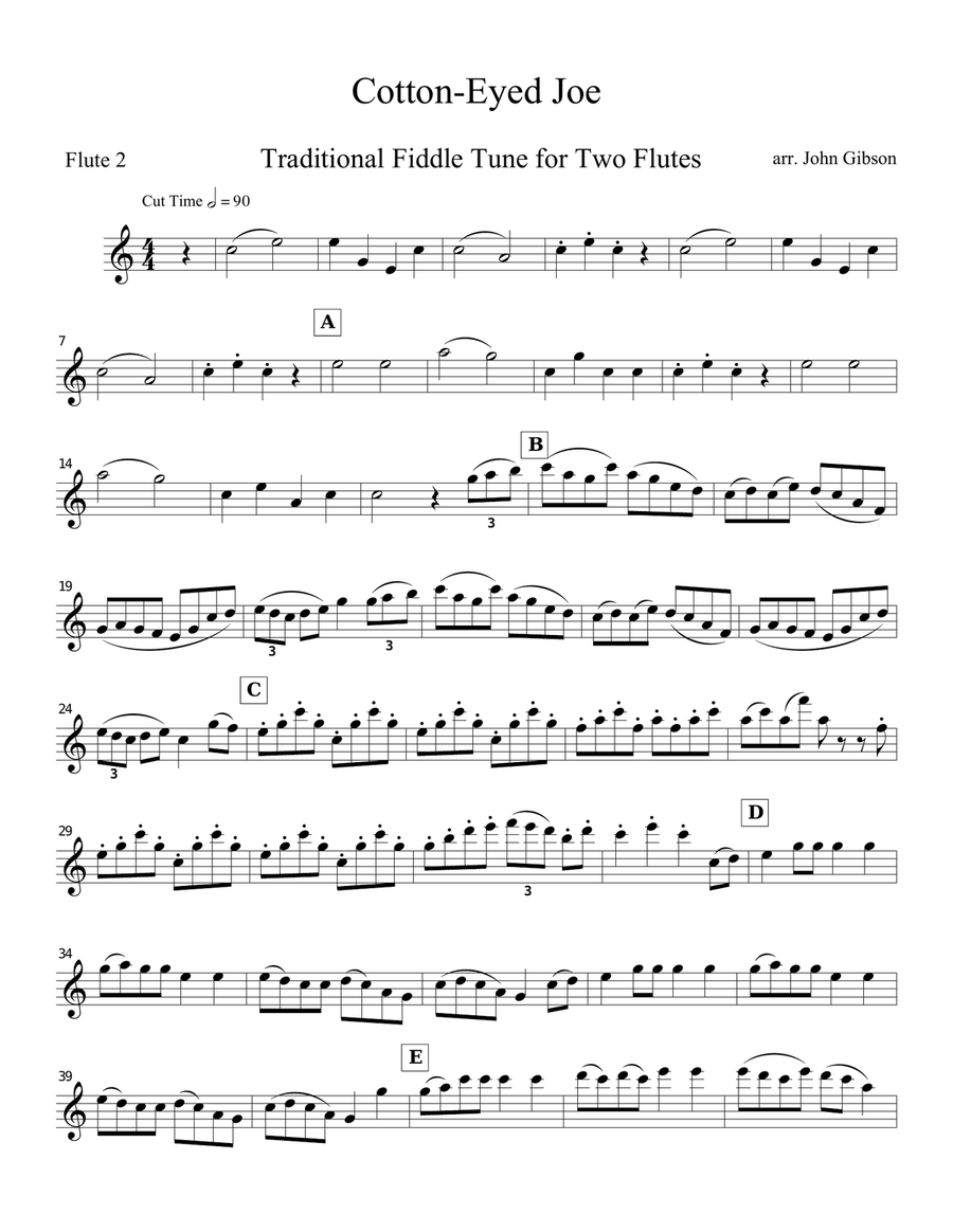 Cotton-Eyed Joe for Woodwind Duets Woodwind Duet scores gallery preview page 3
