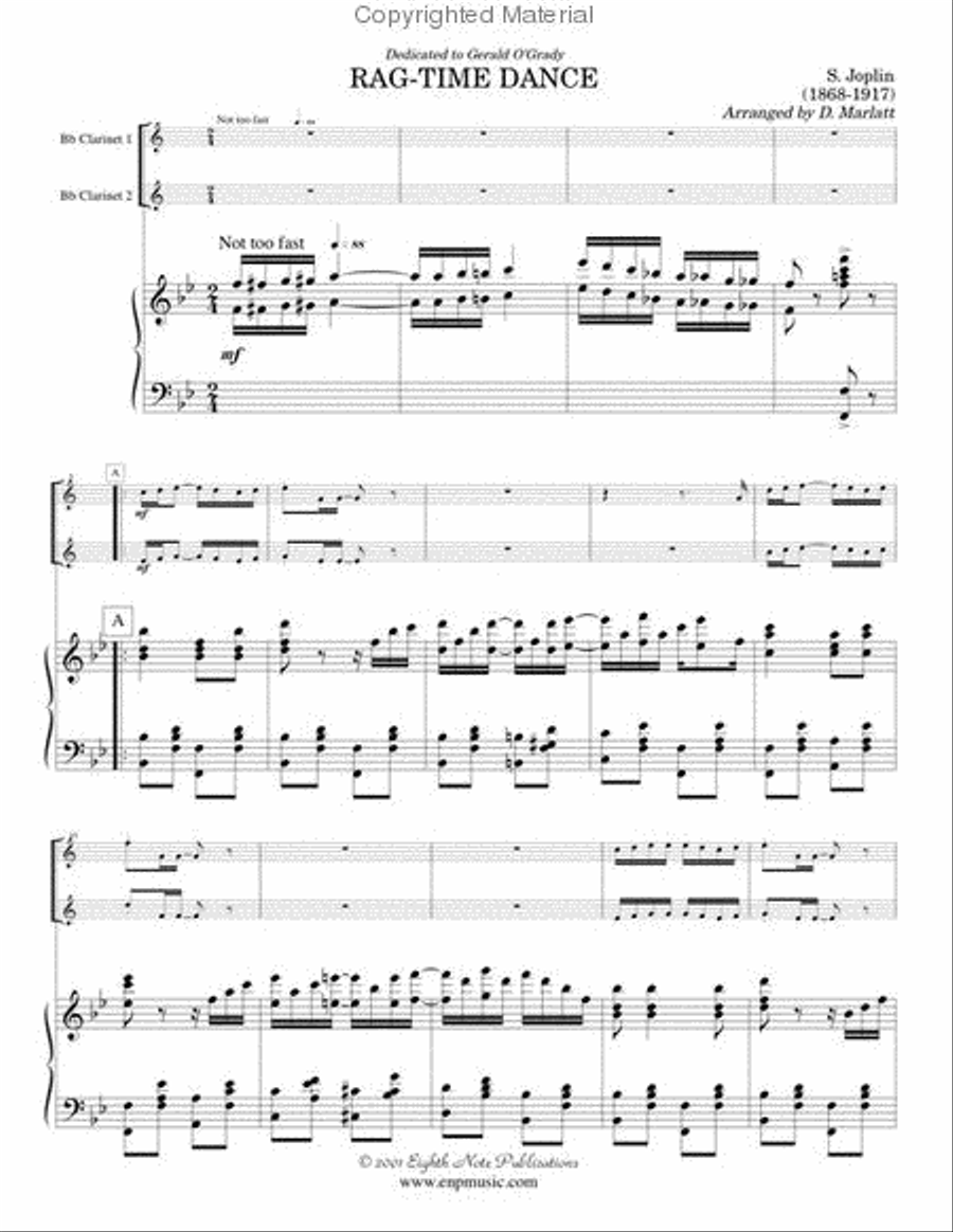 Rag-Time Dance Clarinet Duet scores gallery preview page 2
