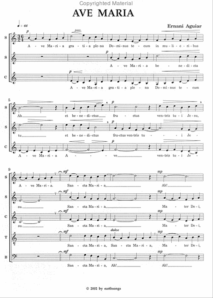 ave maria SSATB scores gallery preview page 2