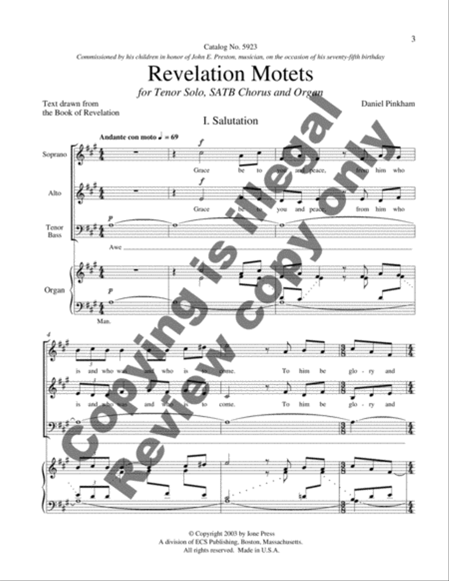Revelation Motets 4-Part scores gallery preview page 3