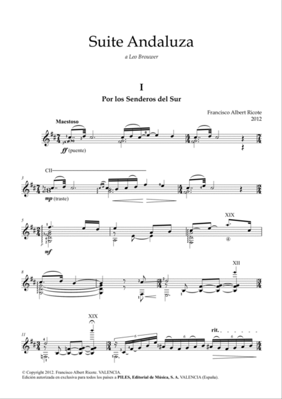 Suite Andaluza Suite Andaluza Classical Guitar scores gallery preview page 2