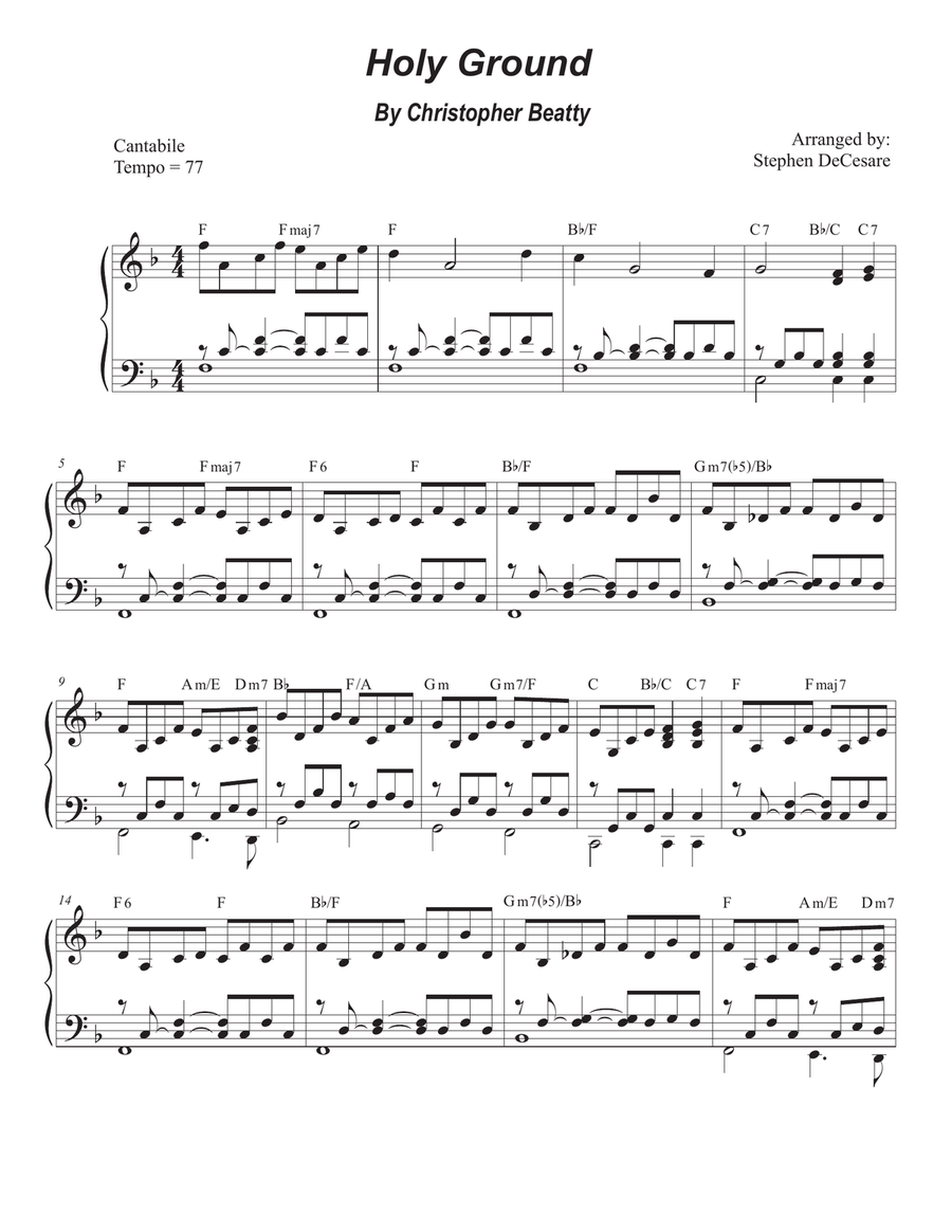 Holy Ground Piano scores gallery preview page 5