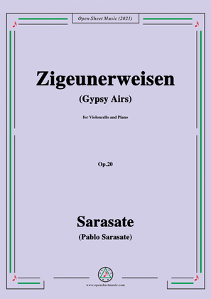 Book cover for Sarasate-Zigeunerweisen(Gypsy Airs),Op.20,for Cello and Piano